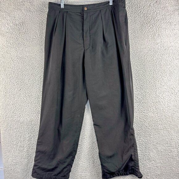 Tourney Waterproof Pants Mens‎ Large Black Stretch Adjustable Waist Golf Slacks - Picture 1 of 16